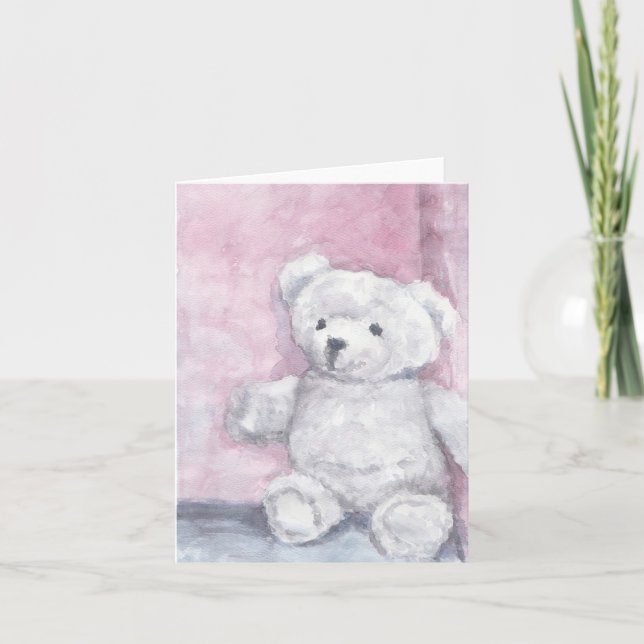 Cartes de notes d'ours en peluche Aquarelle, Intér (Devant)