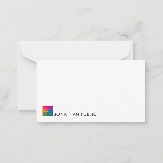Cartes de notes élégantes Ajouter un logo texte ic (Devant)