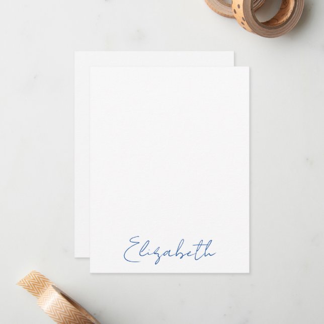 Cartes de notes élégantes avec nom personnalisé en (Devant/Arrière en situation)