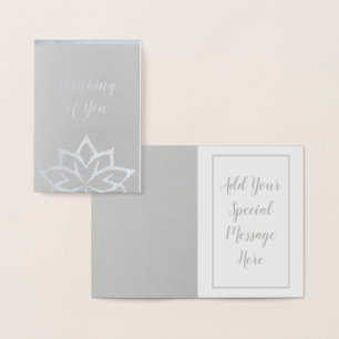 Cartes de notes en argent personnalisées avec feui