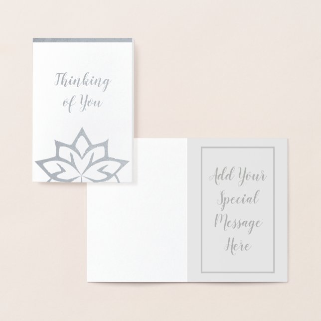 Cartes de notes en argent personnalisées avec feui (Affichage)