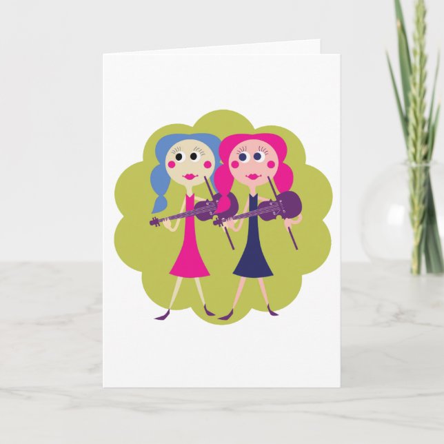 Cartes de notes Fiddle Twins (Devant)