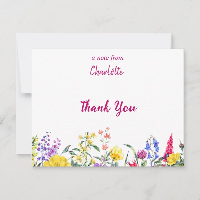 Cartes de notes fleurs sauvages (Devant)