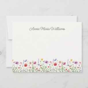 Cartes de notes florales personnalisées de fleurs