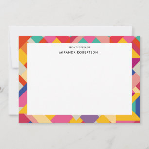 Cartes de notes géométriques rétro multicolores