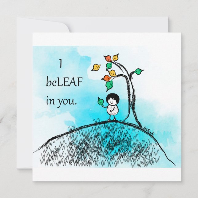Cartes de notes "I beLEAF in you" (Devant)