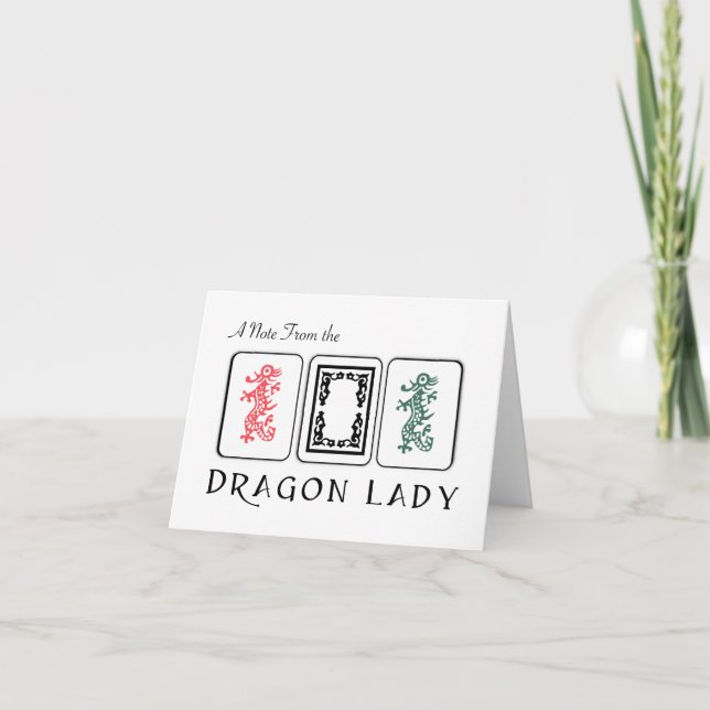 Cartes de notes Mah Jongg Dragons (Devant)