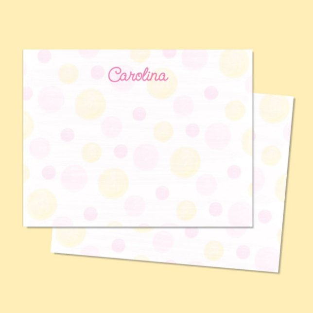 Cartes de notes mignonnes aquarelle points jaune r (Créateur téléchargé)