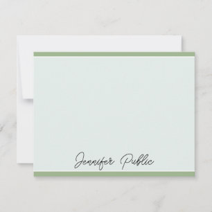 Cartes de notes Moderne Élégant Script Nom Modèle