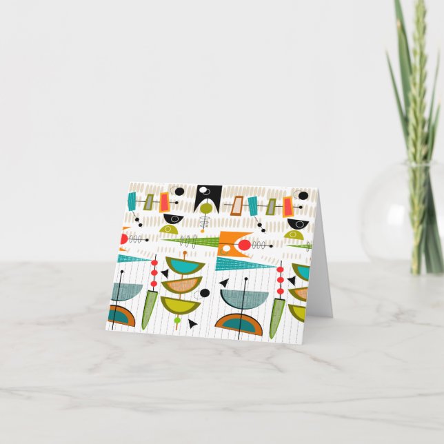 Cartes de notes modernes du milieu du siècle Atomi (Devant)