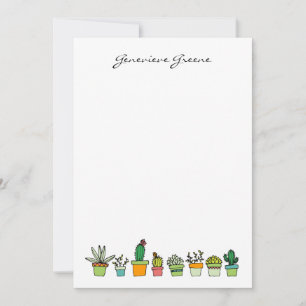 Cartes de notes Monogrammes Succulentes