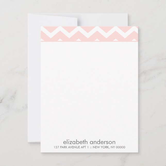 Cartes de notes Motifs stylées Pink Zig Zag Chevro (Devant)