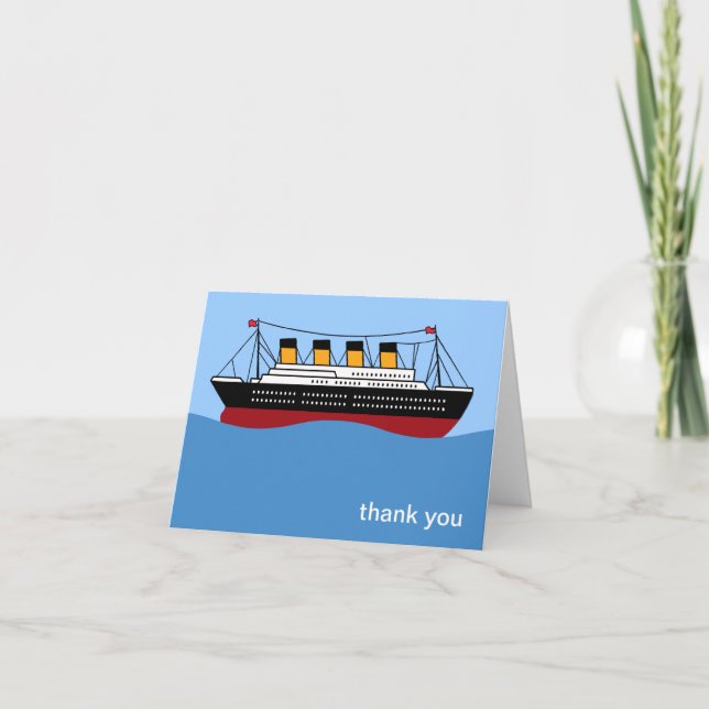 Cartes de notes Ocean Liner Merci (Devant)