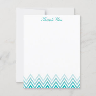 Cartes de notes ombrées Aqua Chic Chevrons