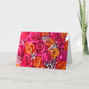 Cartes de notes orange et rose