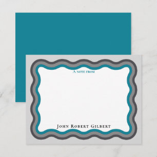 Cartes de notes Papeterie personnelle Aqua pour ho