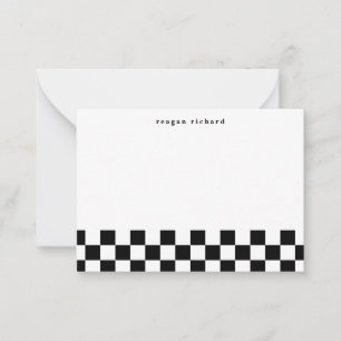 Cartes de notes personnalisées À damiers simples