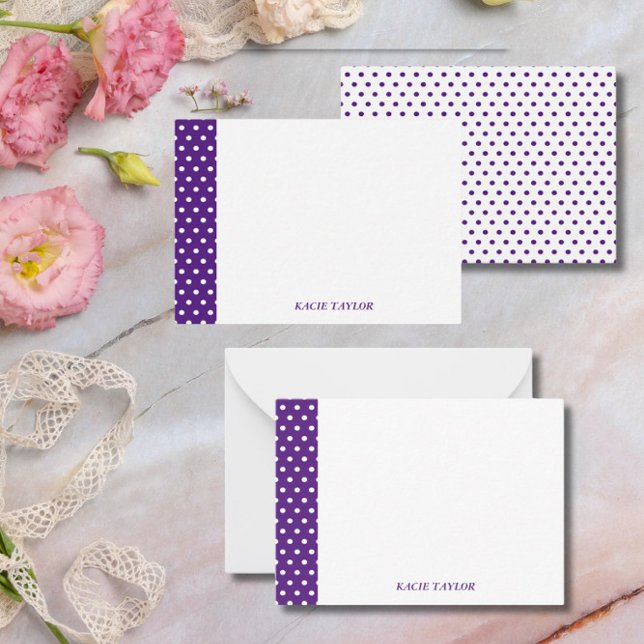 Cartes de notes personnalisées à points violets (Créateur téléchargé)