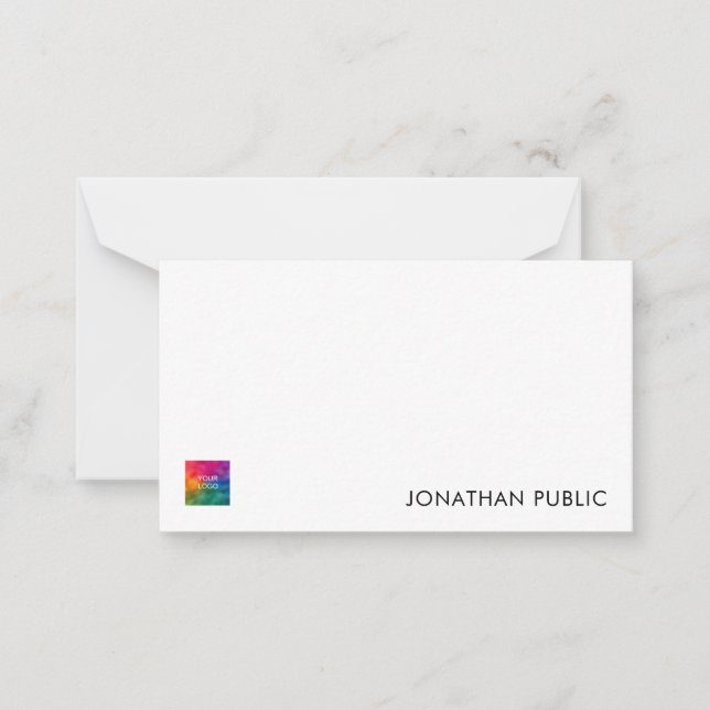 Cartes de notes personnalisées Ajouter un logo tex (Devant)