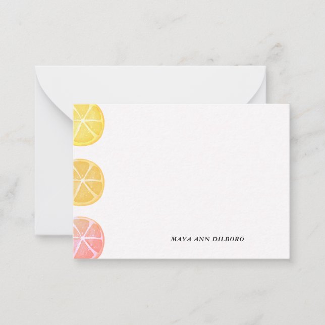 Cartes de notes personnalisées au citron (Devant)