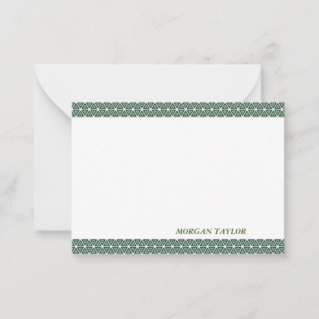 Cartes de notes personnalisées aux bordures vertes (Devant)