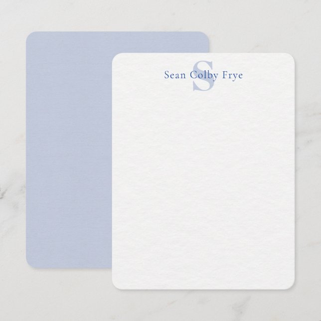 Cartes de notes personnalisées avec initiale - Pap (Devant / Derrière)