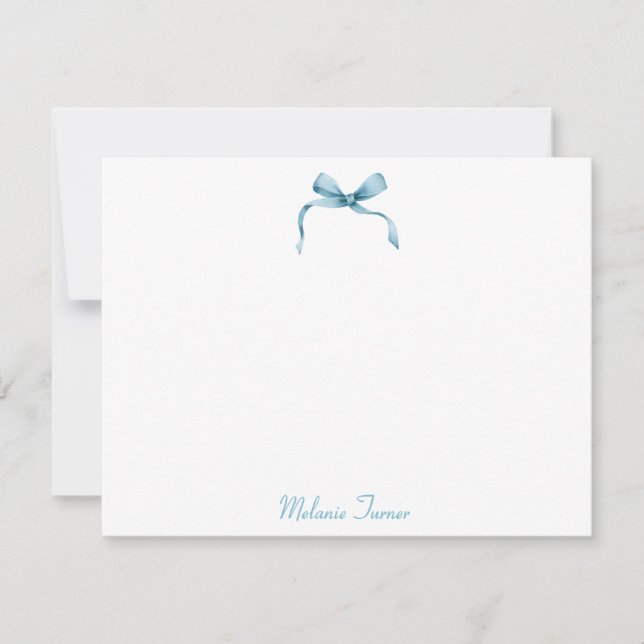 Cartes de notes personnalisées Bleu Coquette (Devant)
