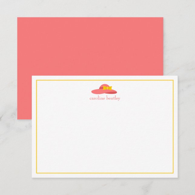 Cartes de notes personnalisées Casquette Derby été (Devant / Derrière)