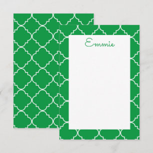 Cartes de notes personnalisées Chic Quatrefoil