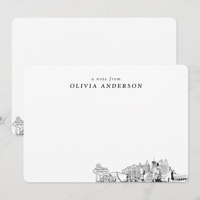 Cartes de notes personnalisées de Las Vegas Skylin (Devant / Derrière)