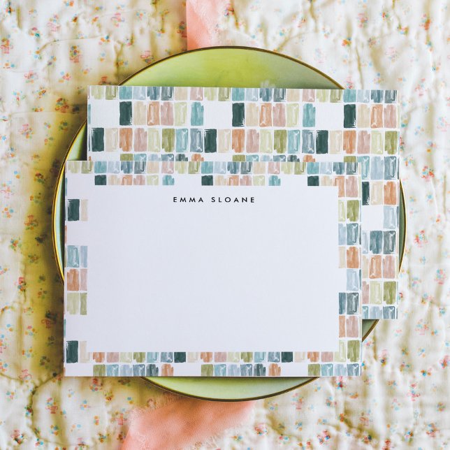 Cartes de notes personnalisées pour bijoux peints (Watercolor painted jewels personalized note card set.)