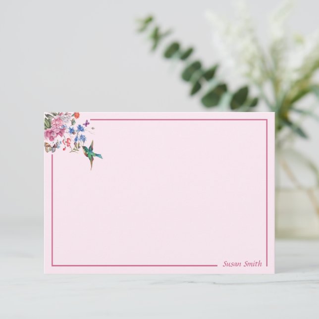 Cartes de notes personnalisées pour colibri 3,5 x  (Debout devant)