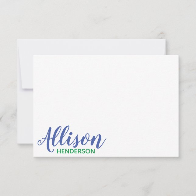 Cartes de notes personnalisées Script & Block - To (Devant)
