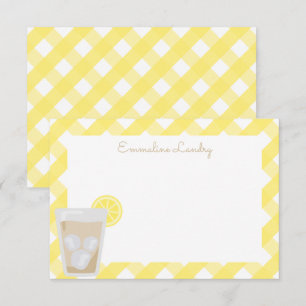Cartes de notes personnalisées Thé sucré & Gingham