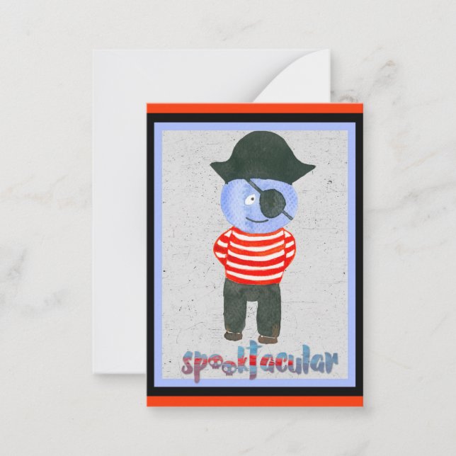 Cartes de notes pirate de dessin animé Halloween e (Devant)