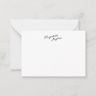 Cartes de notes plates à monogramme de nom manuscr