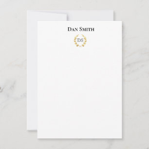 Cartes de notes plates de nom personnalisé