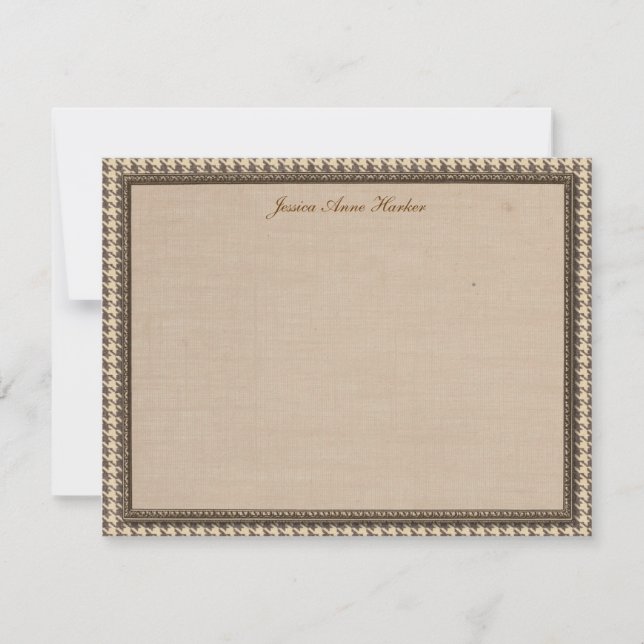 Cartes de notes plats personnalisées Houndstooth (Devant)