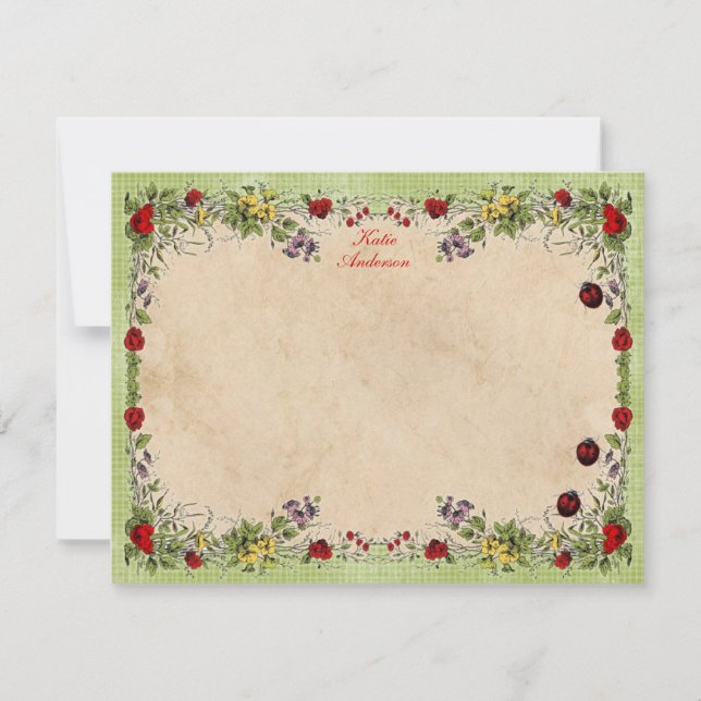 Cartes de notes plats personnalisées Ladybug Garde (Devant)