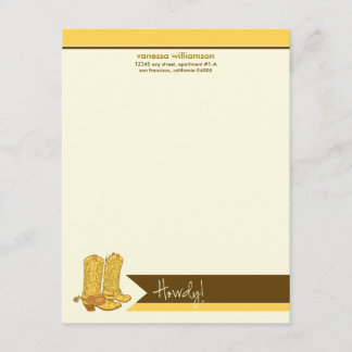 Cartes de notes plats personnalisées pour les bott
