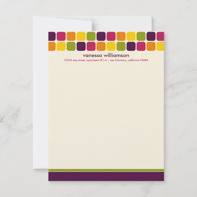 Cartes de notes plats sur mesure en mosaïque moder (Devant)