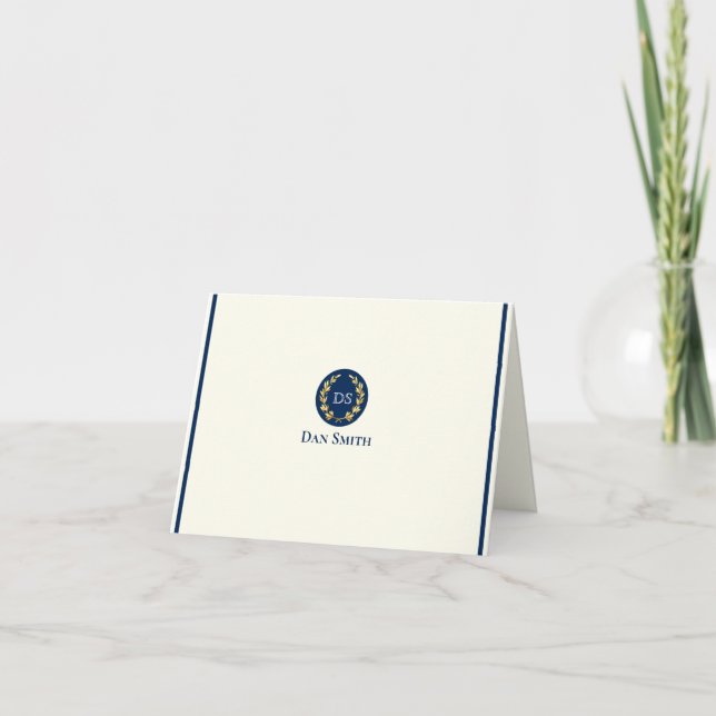 Cartes de notes pliées de nom personnalisé (Devant)