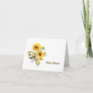 Cartes de notes pliées de nom personnalisé