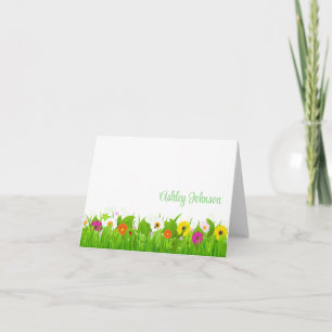 Cartes de notes pliées de nom personnalisé