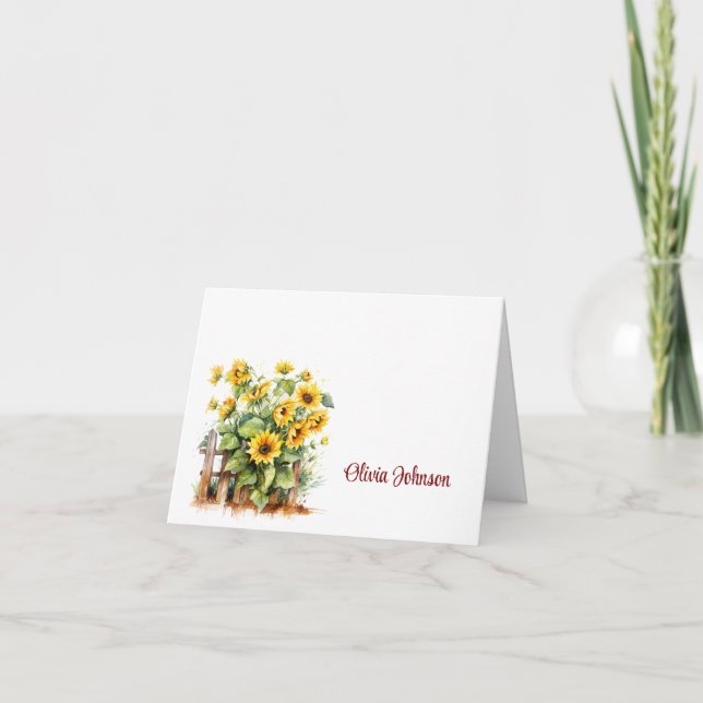 Cartes de notes pliées de nom personnalisé (Devant)