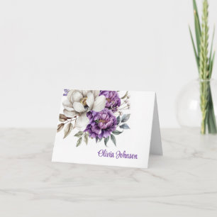 Cartes de notes pliées de nom personnalisé