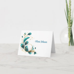 Cartes de notes pliées de nom personnalisé