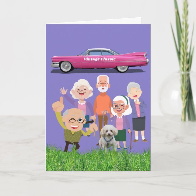 Cartes de notes pliées pour les aînés classiques (Devant)