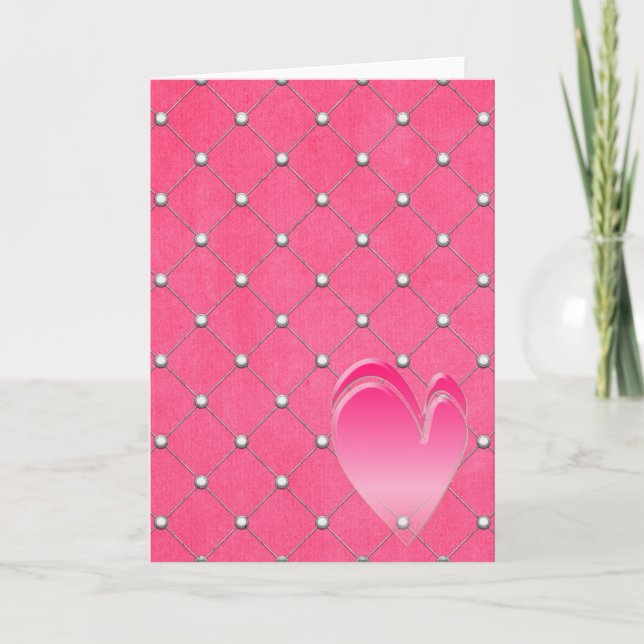 Cartes de notes pour amoureux rose chaud (Devant)