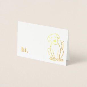 Cartes de notes pour chiens Foil Labrador - Or ou 